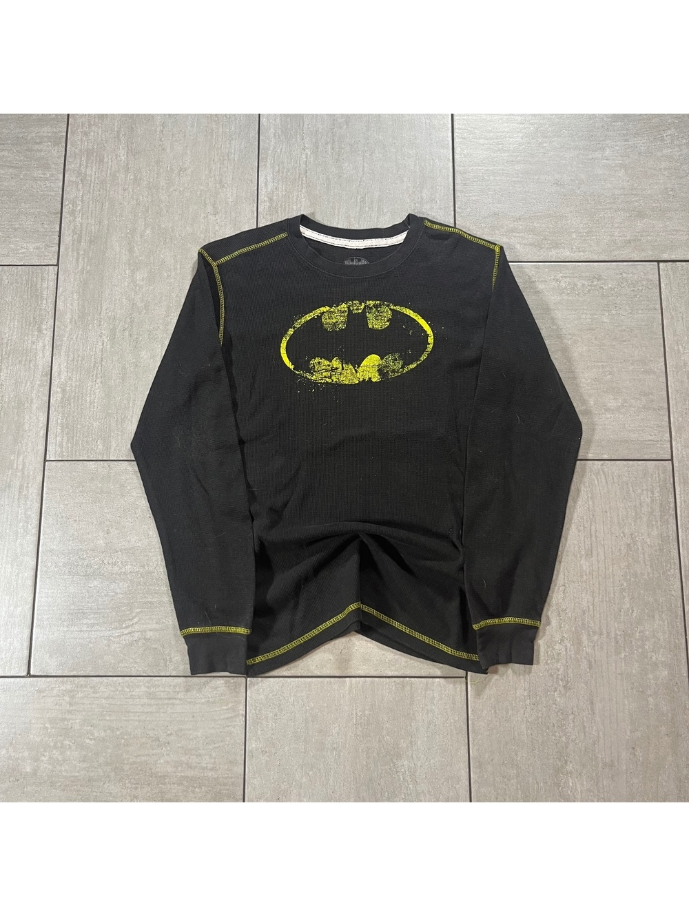 Batman Long Sleeve Thermal Shirt Black Cotton Polyester Small